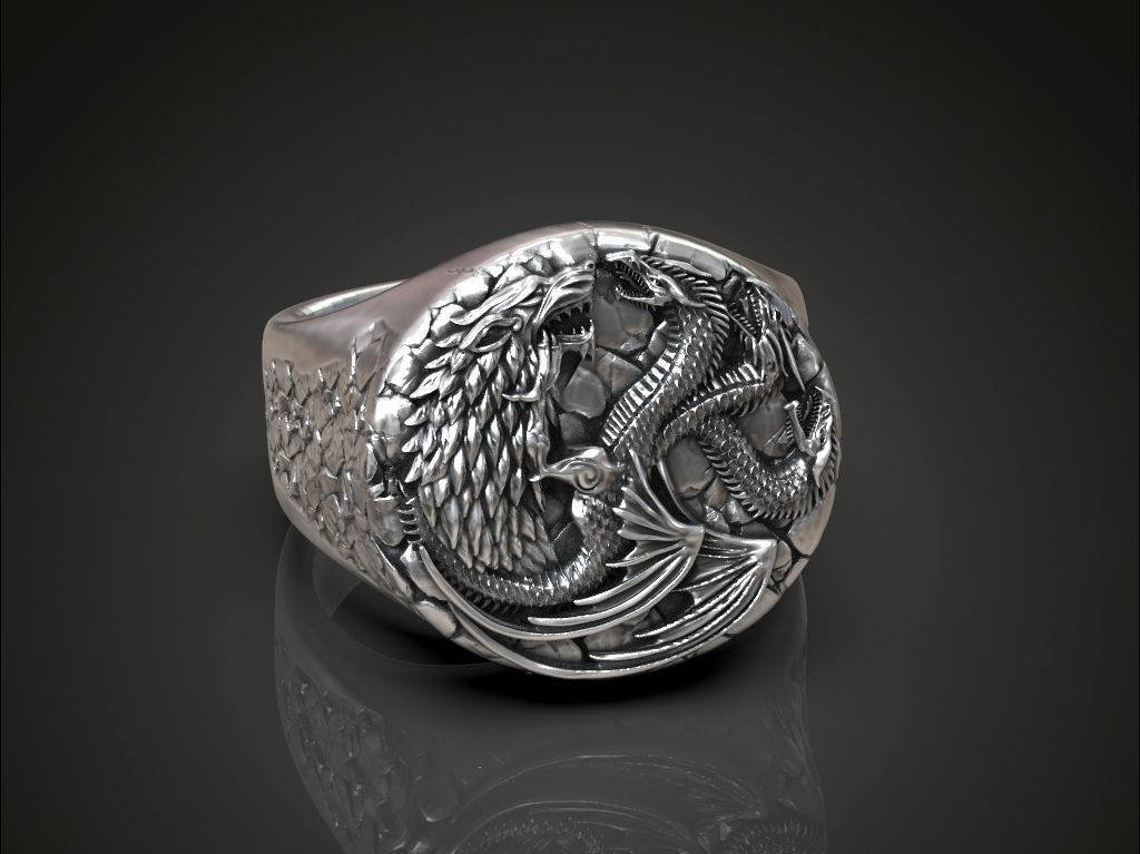 Ring Stark Targaryen wolf dragon GOT 3D print model_1