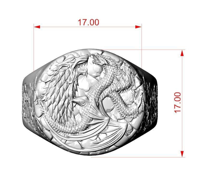 Ring Stark Targaryen wolf dragon GOT 3D print model_9