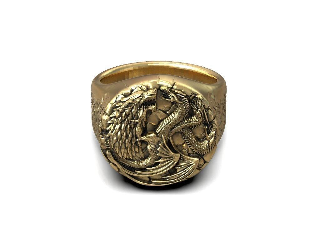 Ring Stark Targaryen wolf dragon GOT 3D print model_7