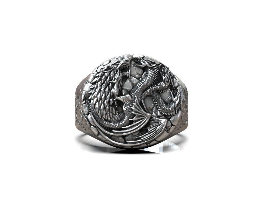 Ring Stark Targaryen wolf dragon GOT 3D print model_5