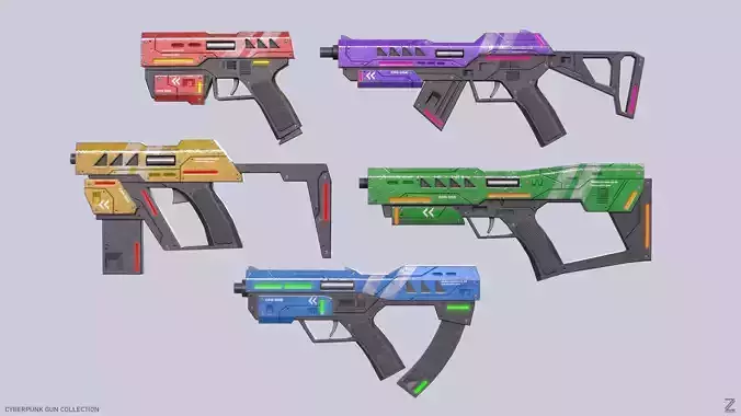 Cyberpunk gun collection 