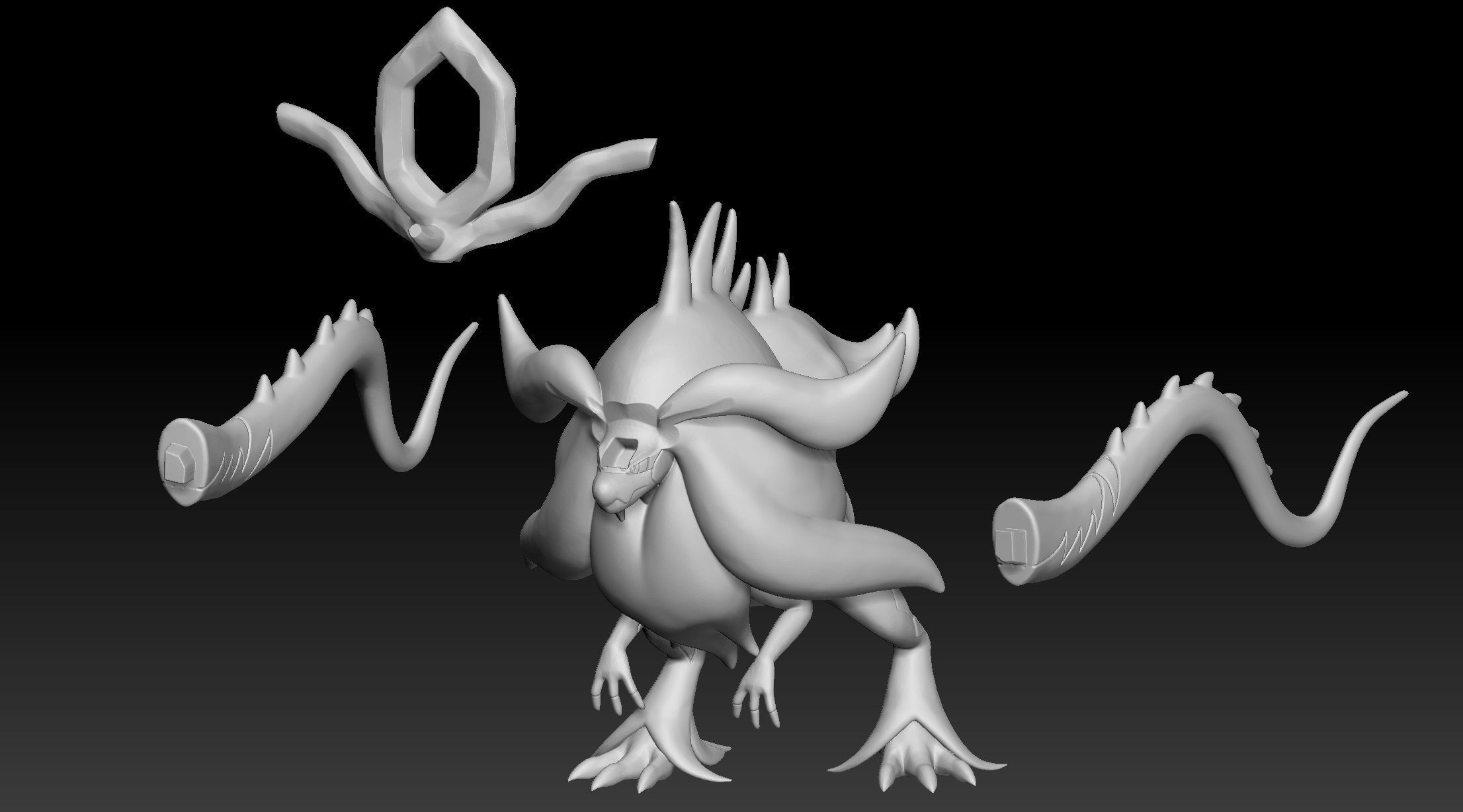 Pokemon Paradox Ancient Suicune Walking Wake 3D print model_2