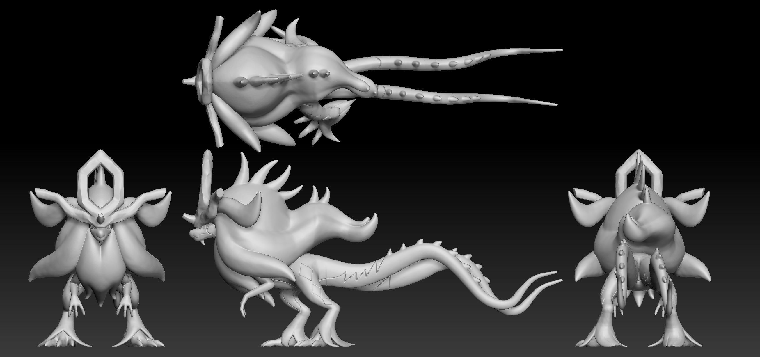 Pokemon Paradox Ancient Suicune Walking Wake 3D print model_1