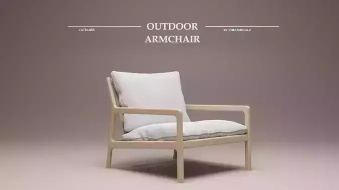 Outdoor wooden armchair by CHEAPMODELZ Low-poly 3D model