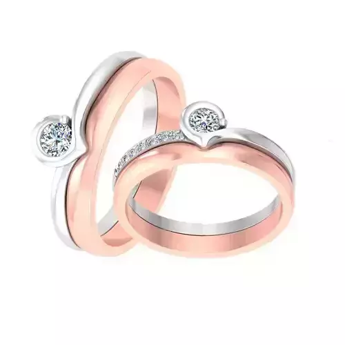 ring set two rose gold wedding rings with diamonds
