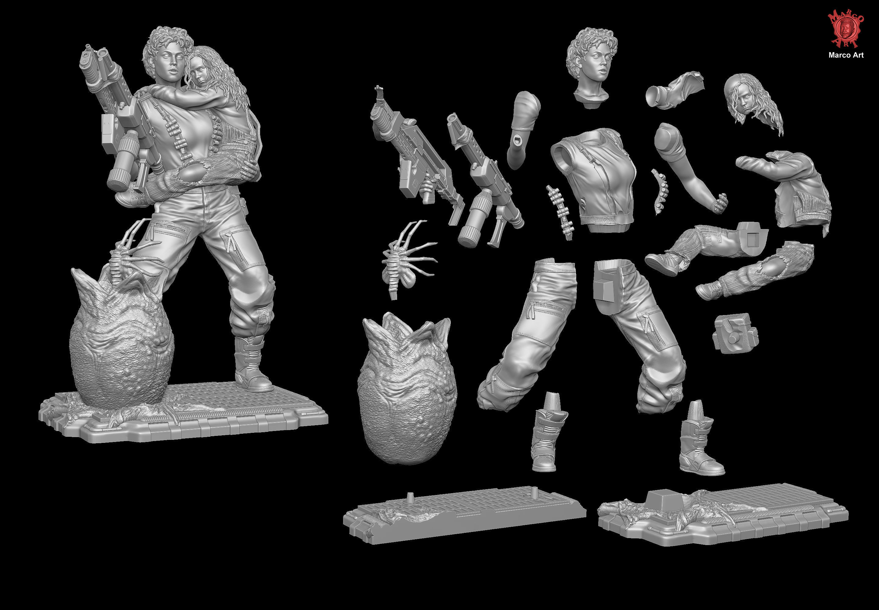 Alien Ellen Ripley  3D print model_5