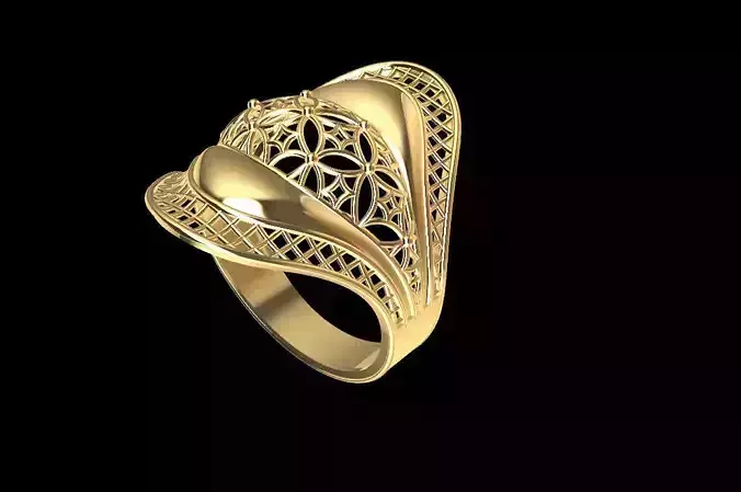 RI0011 gold filigree ring