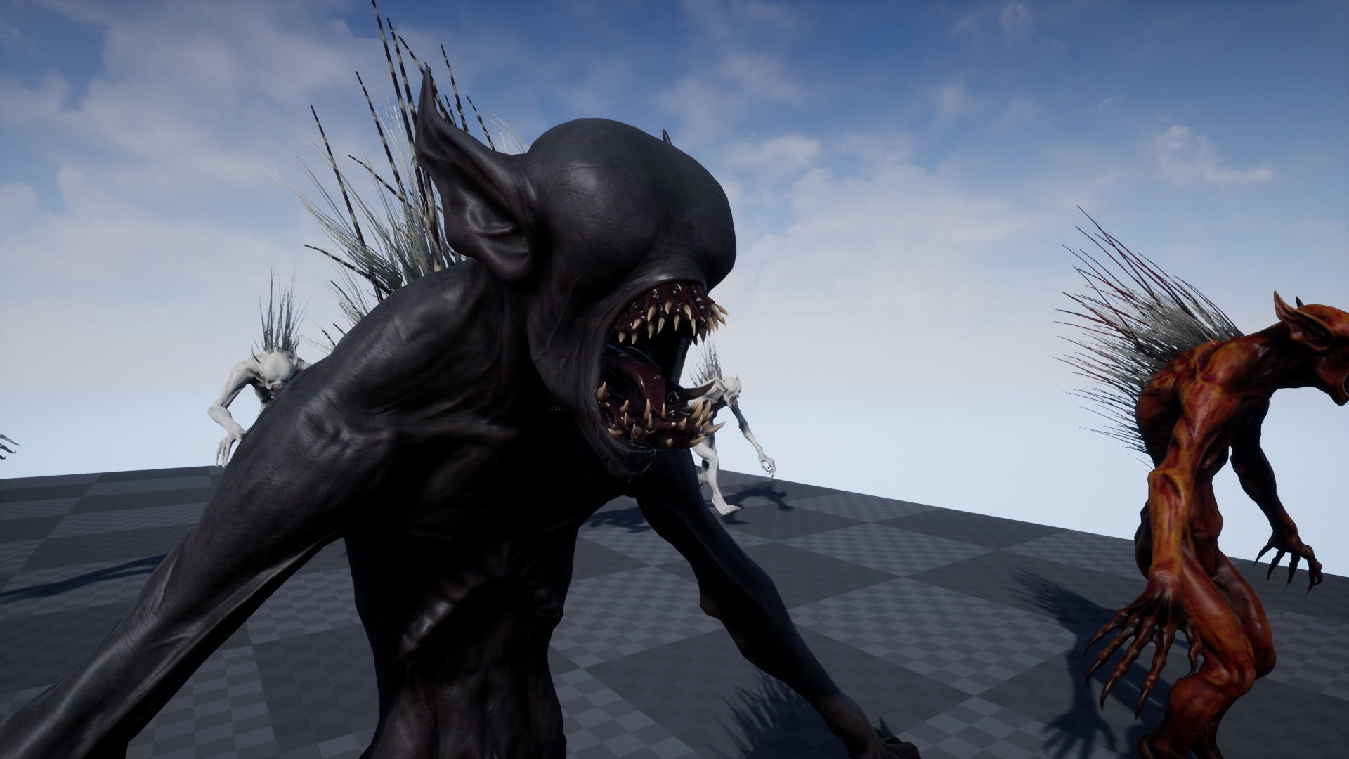 Chupacabra demon with spikes Low-poly 3D model_23