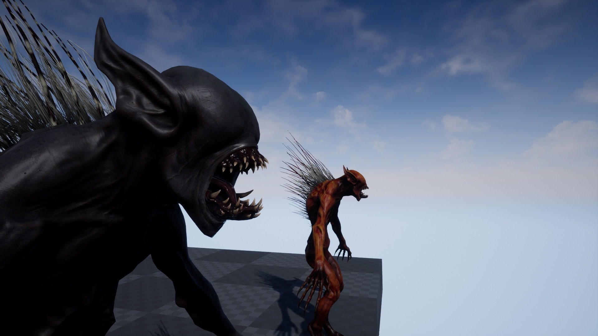 Chupacabra demon with spikes Low-poly 3D model_25