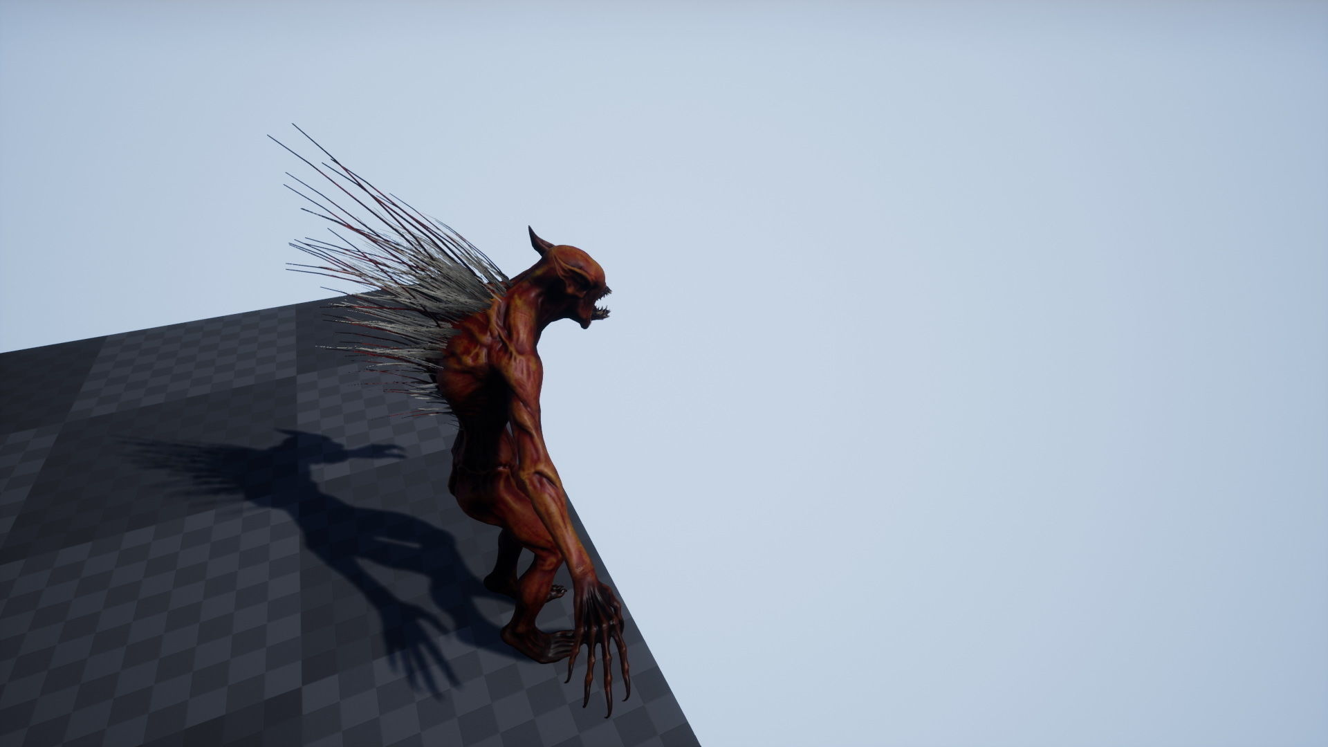 Chupacabra demon with spikes Low-poly 3D model_22