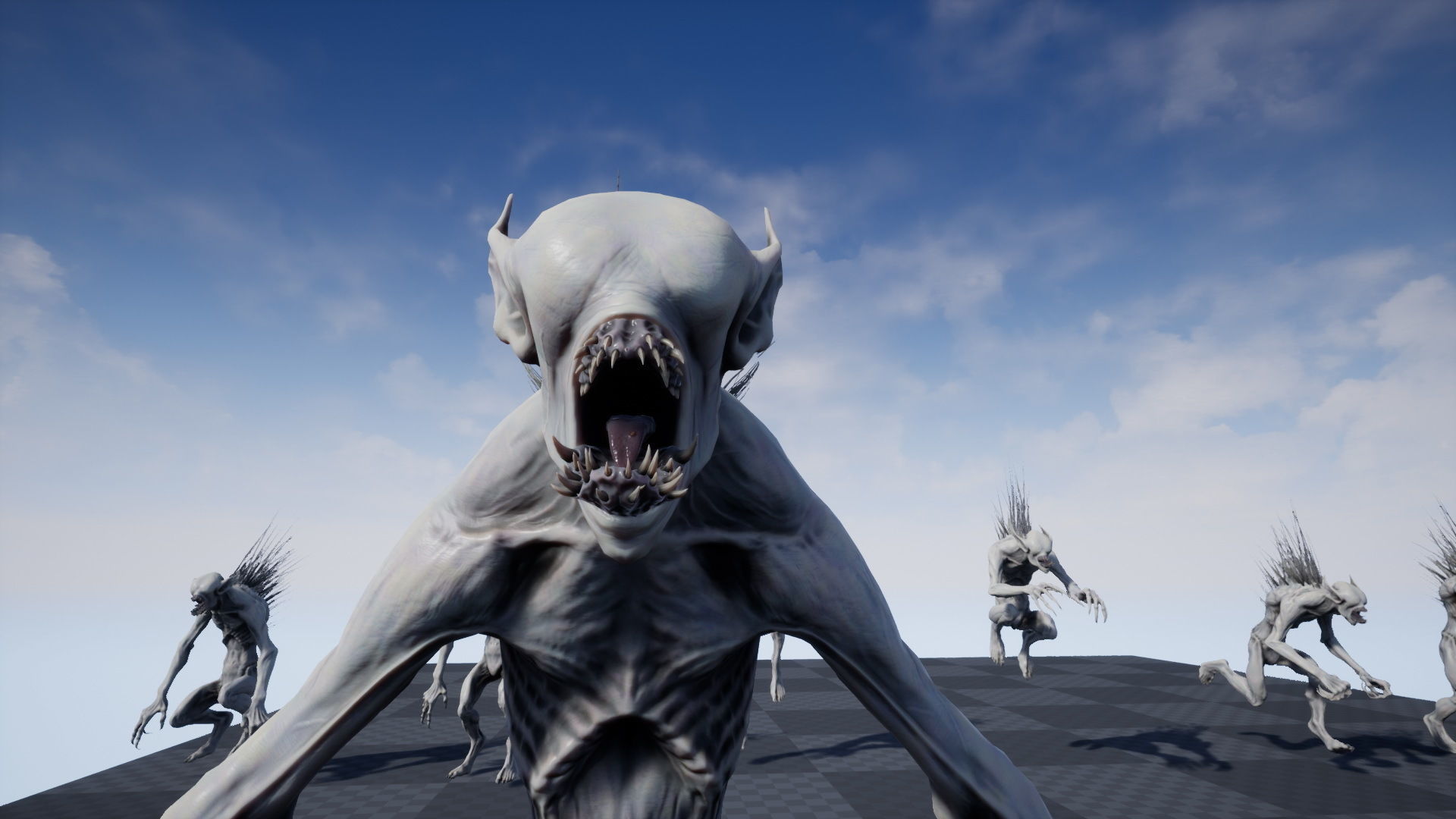 Chupacabra demon with spikes Low-poly 3D model_24