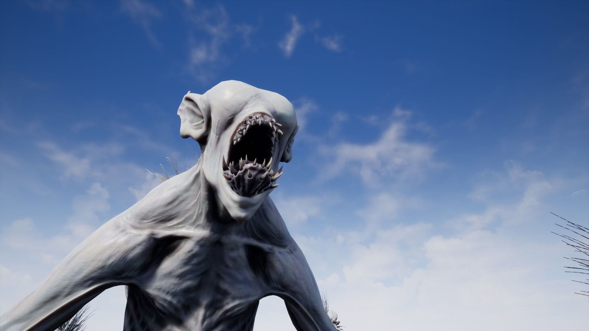 Chupacabra demon with spikes Low-poly 3D model_19