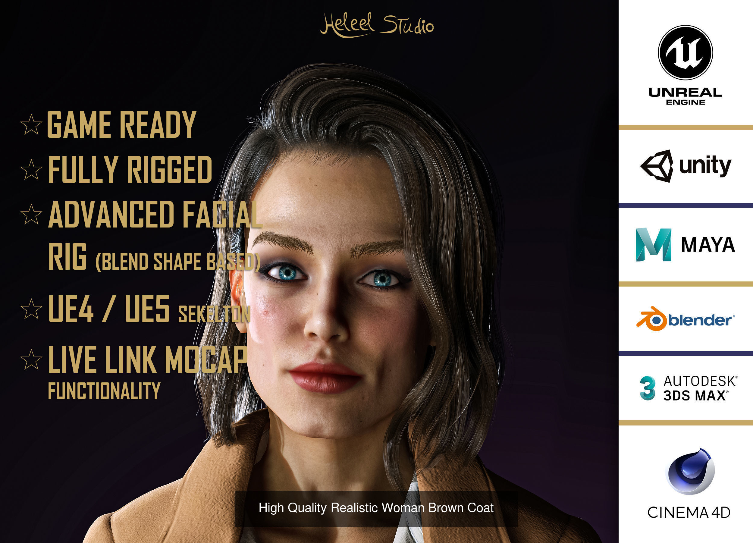 6 High Quality Realistic Woman Characters in Formal 3D Model Collection_8