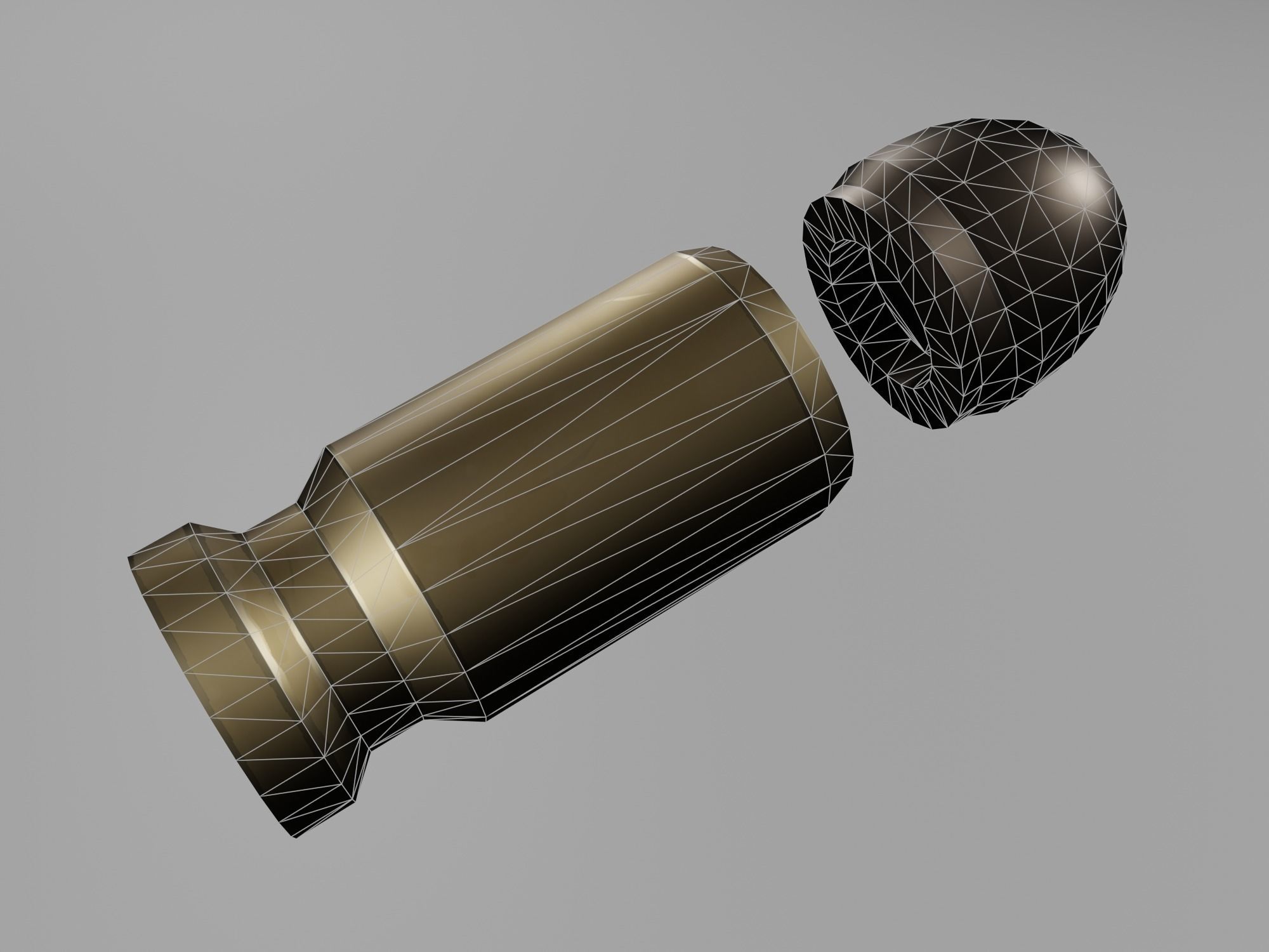 Stylized pistol Low-poly 3D model_20