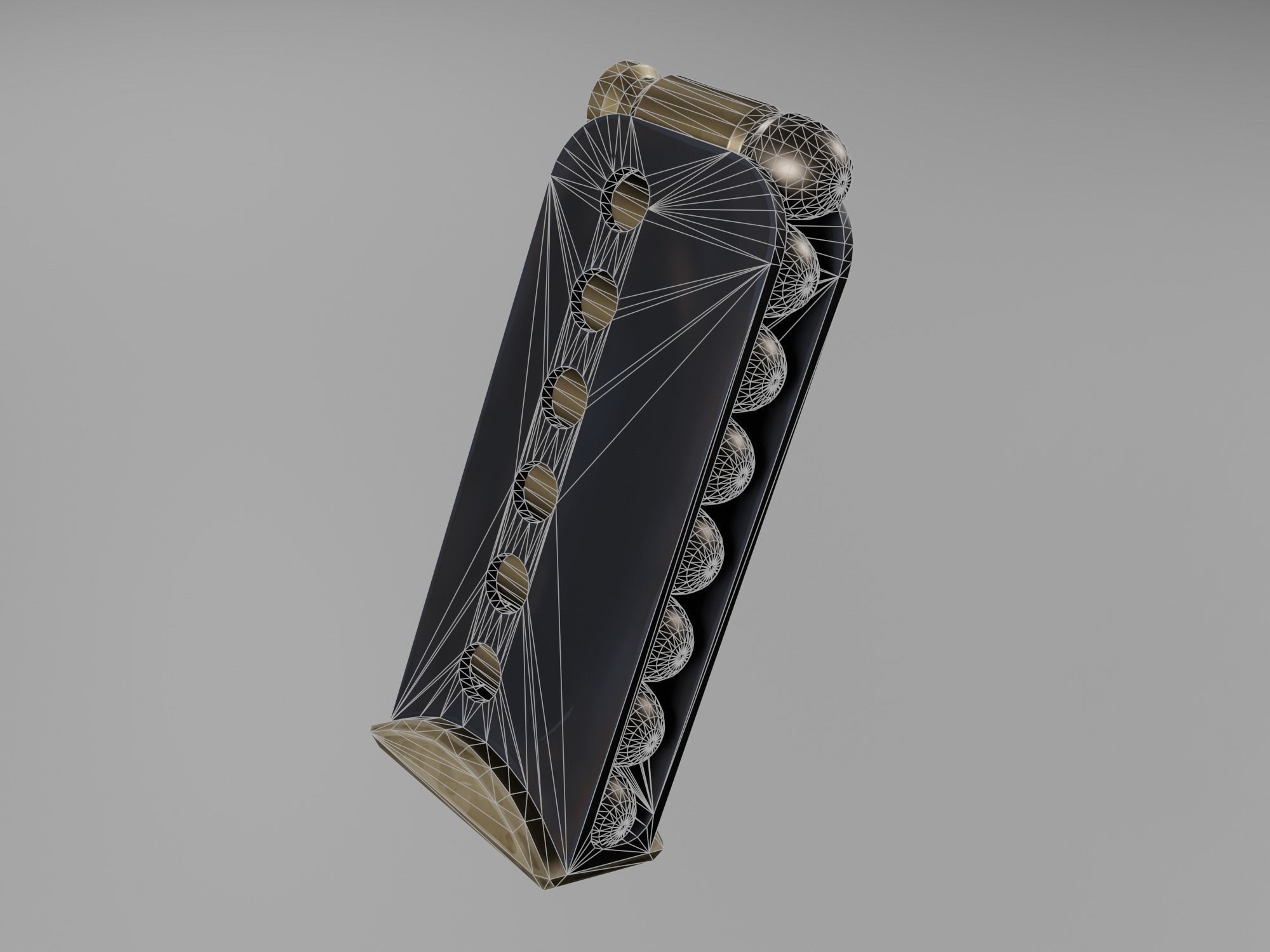 Stylized pistol Low-poly 3D model_15