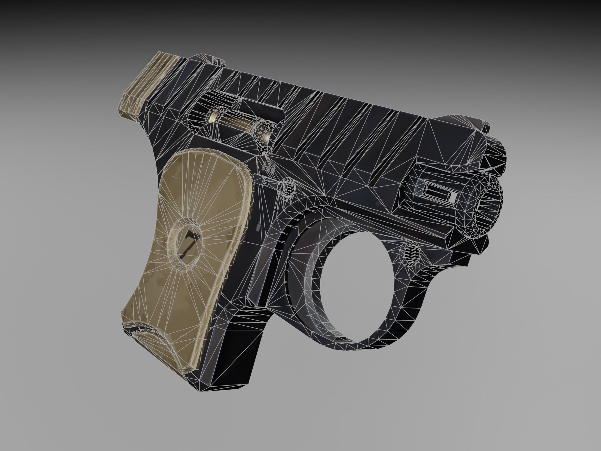 Stylized pistol Low-poly 3D model_3