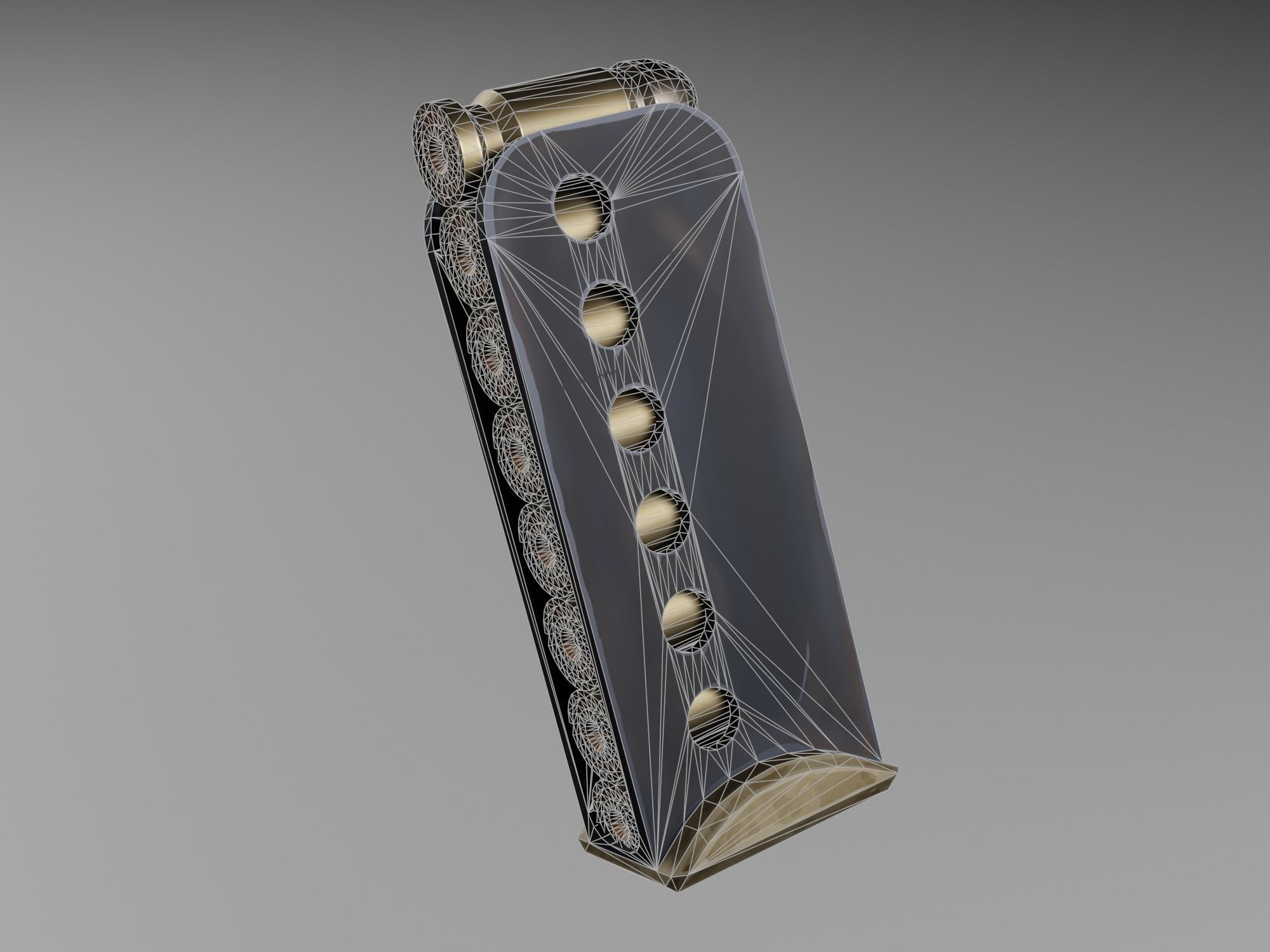 Stylized pistol Low-poly 3D model_13