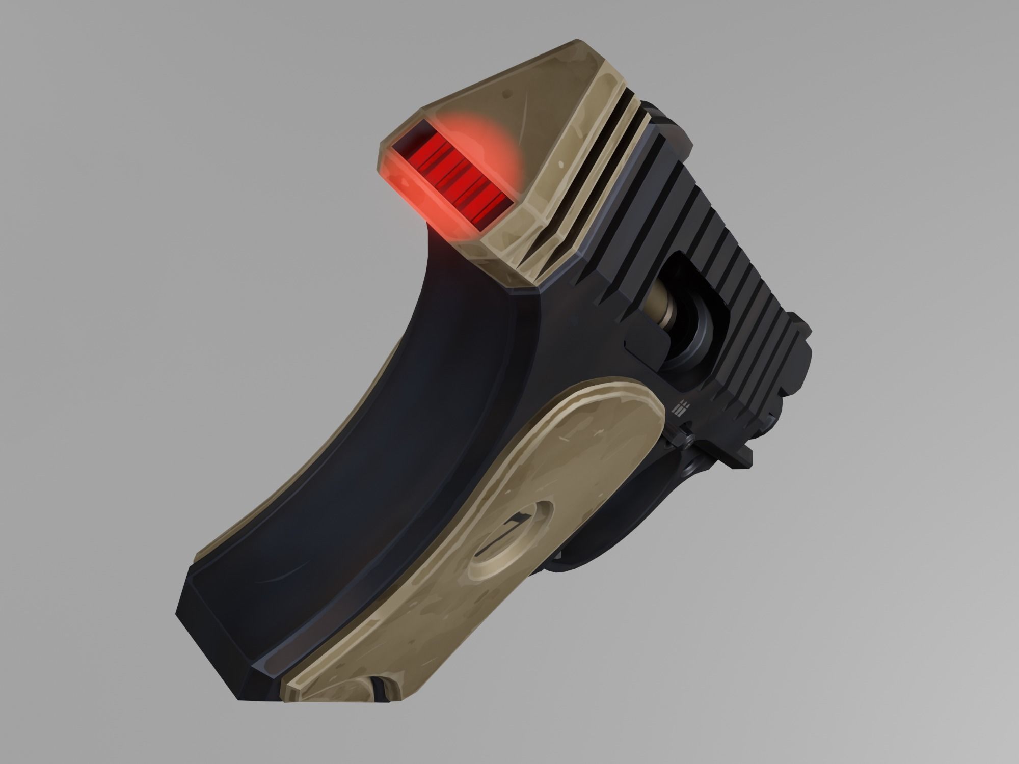Stylized pistol Low-poly 3D model_8