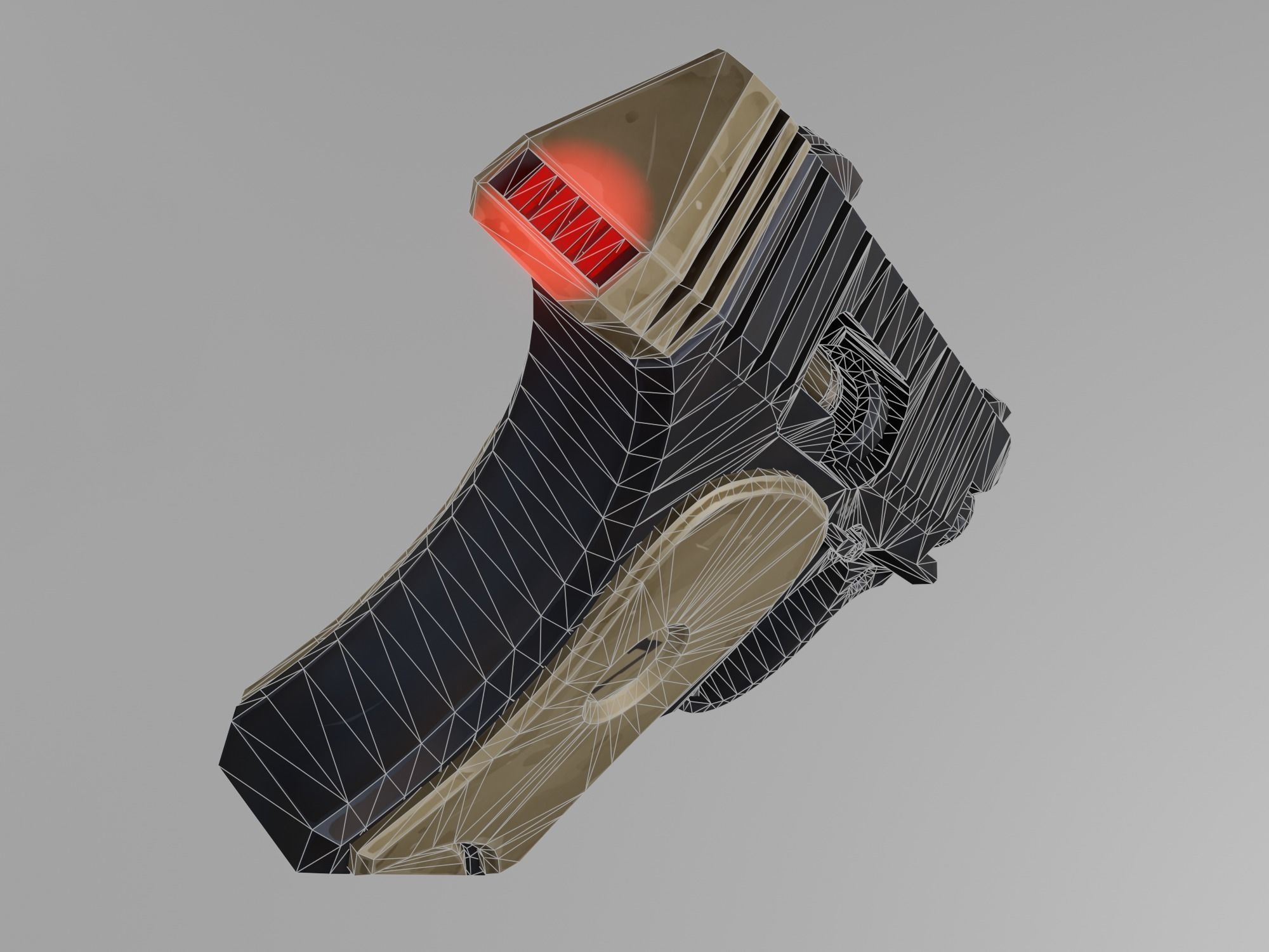 Stylized pistol Low-poly 3D model_9