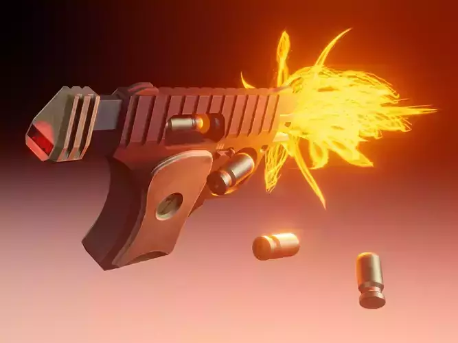 Stylized pistol Low-poly 3D model Stylized pistol Low-poly 3D model