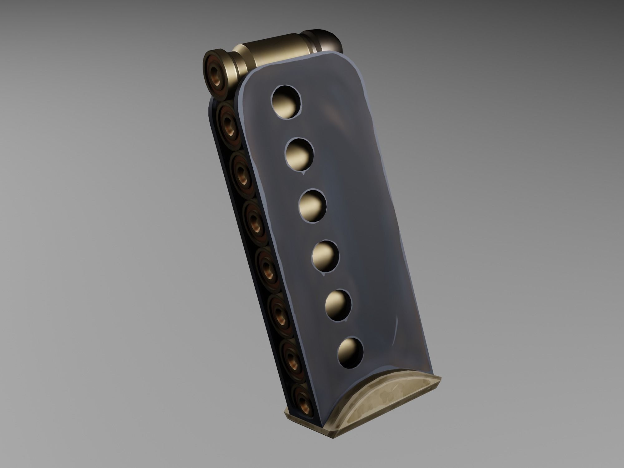 Stylized pistol Low-poly 3D model_12