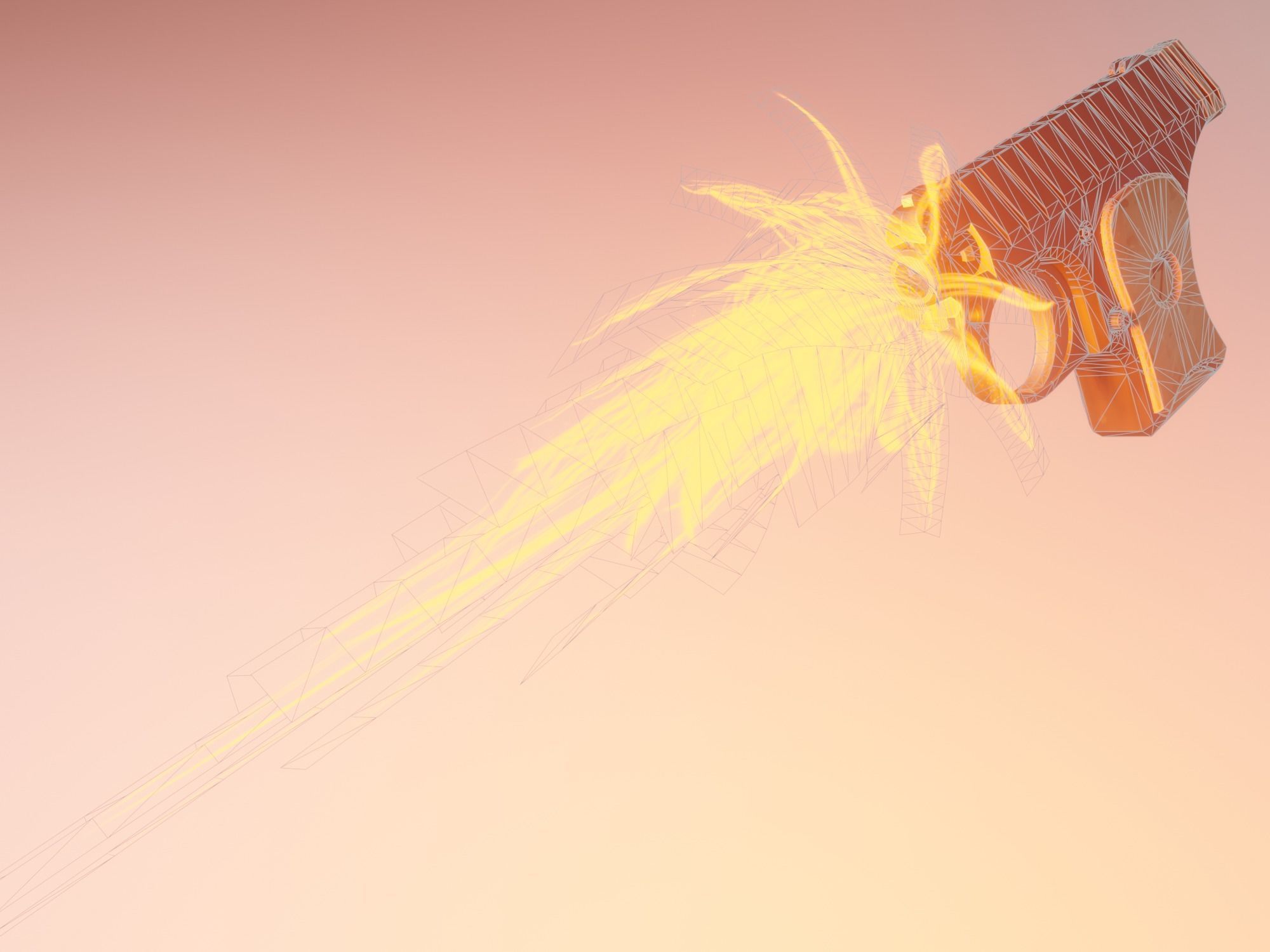 Stylized pistol Low-poly 3D model_22