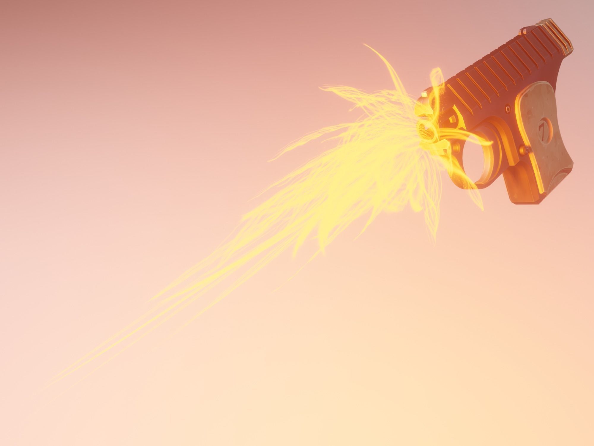 Stylized pistol Low-poly 3D model_21