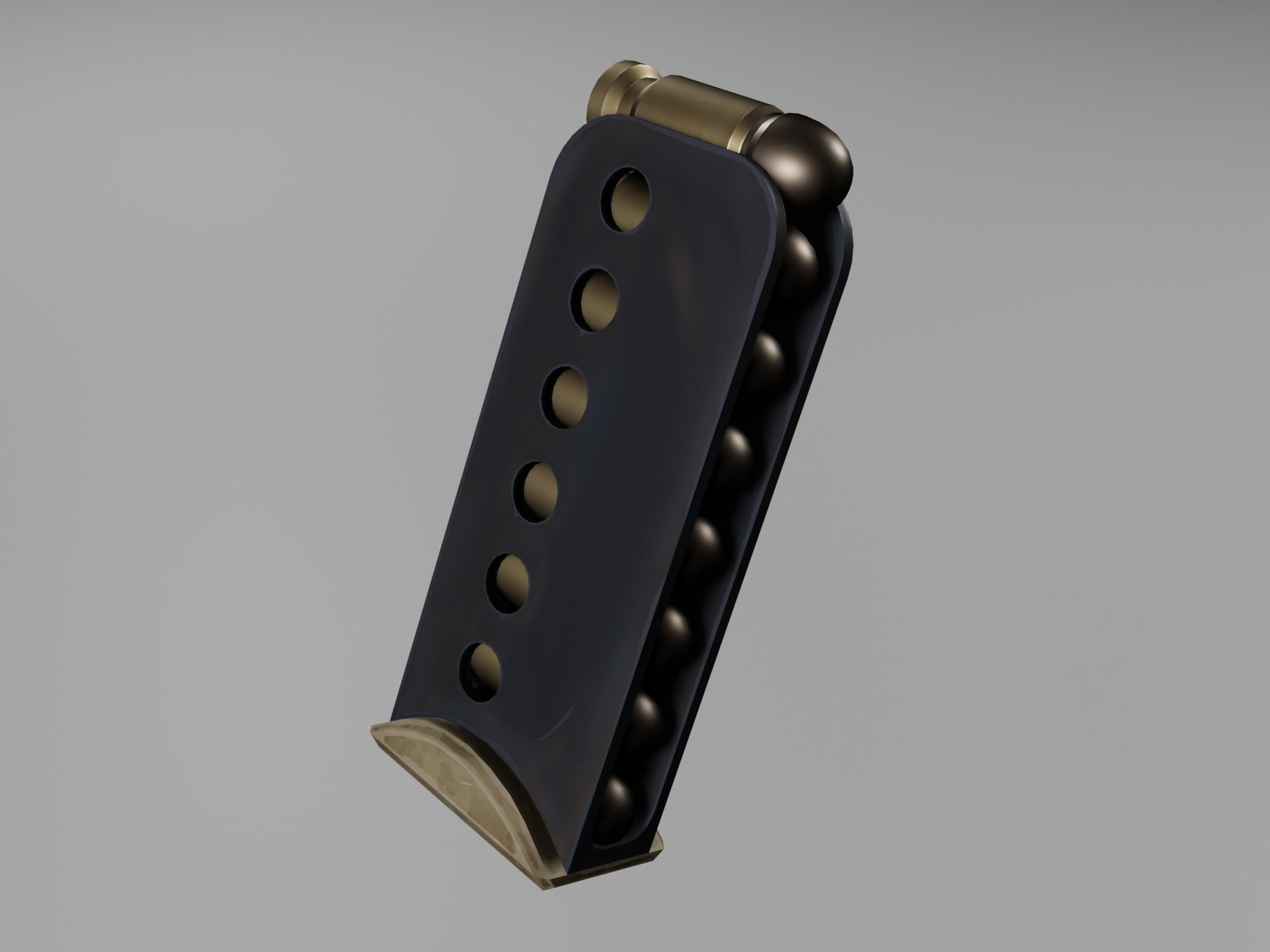 Stylized pistol Low-poly 3D model_14