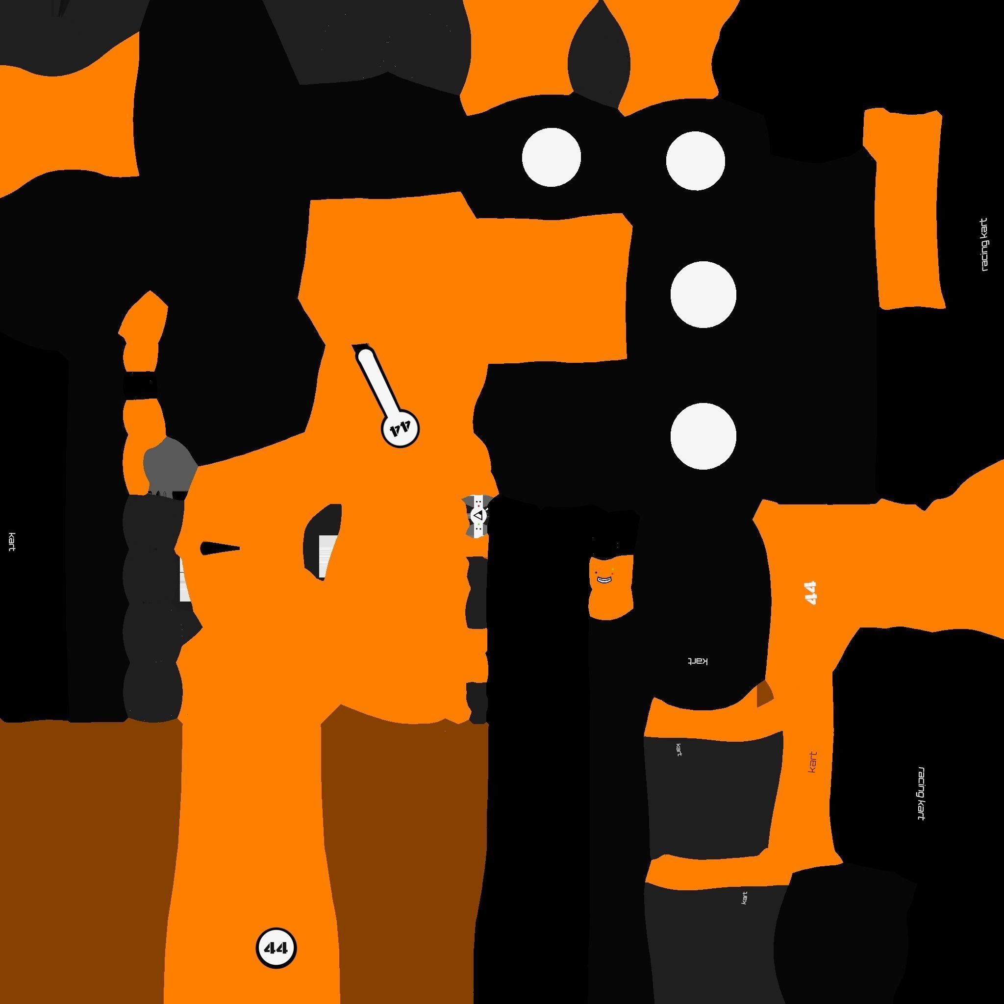 Cartoon Kart G07 Orange - Vehicle Racing Design Low-poly 3D model_24