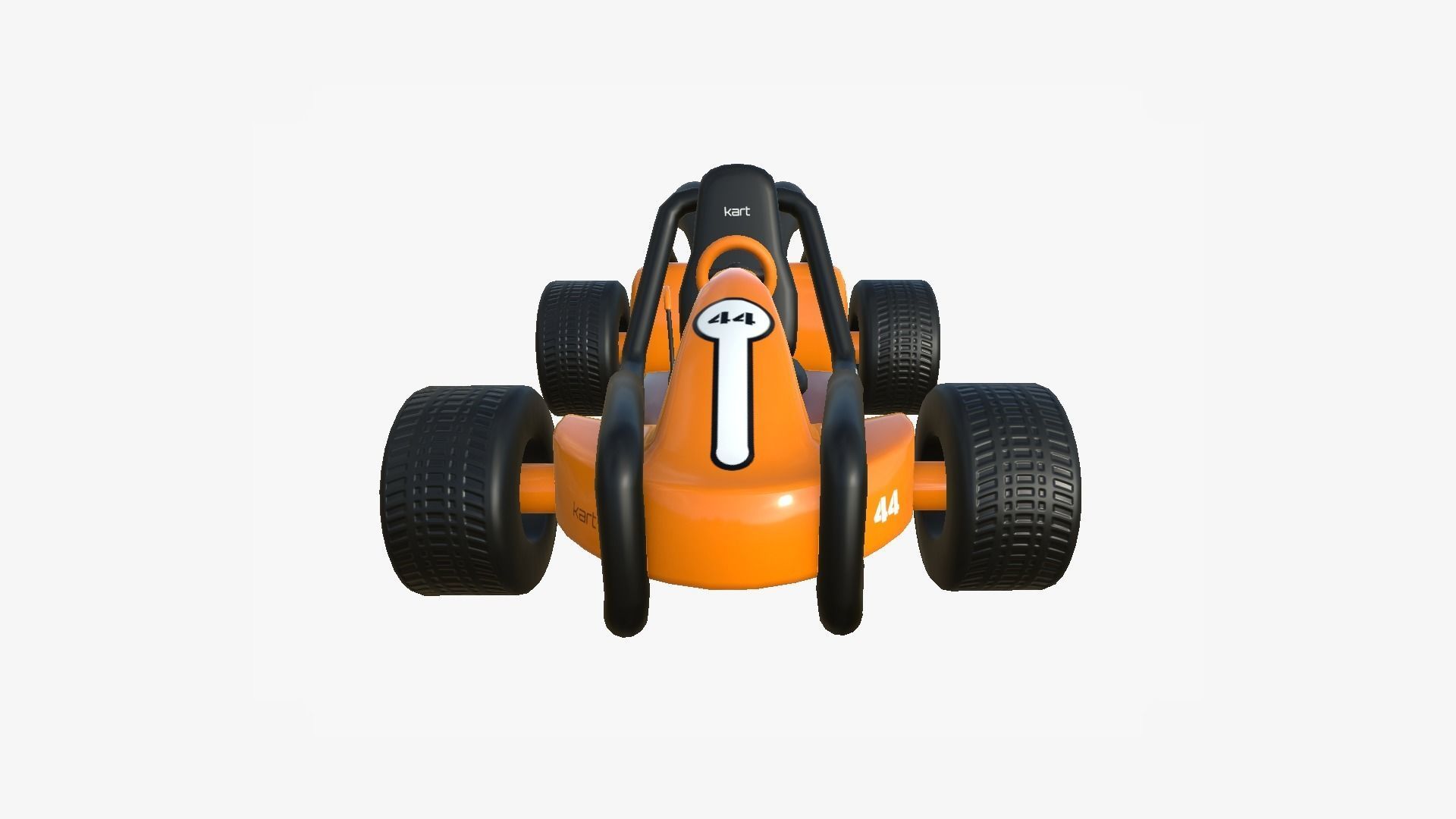 Cartoon Kart G07 Orange - Vehicle Racing Design Low-poly 3D model_4