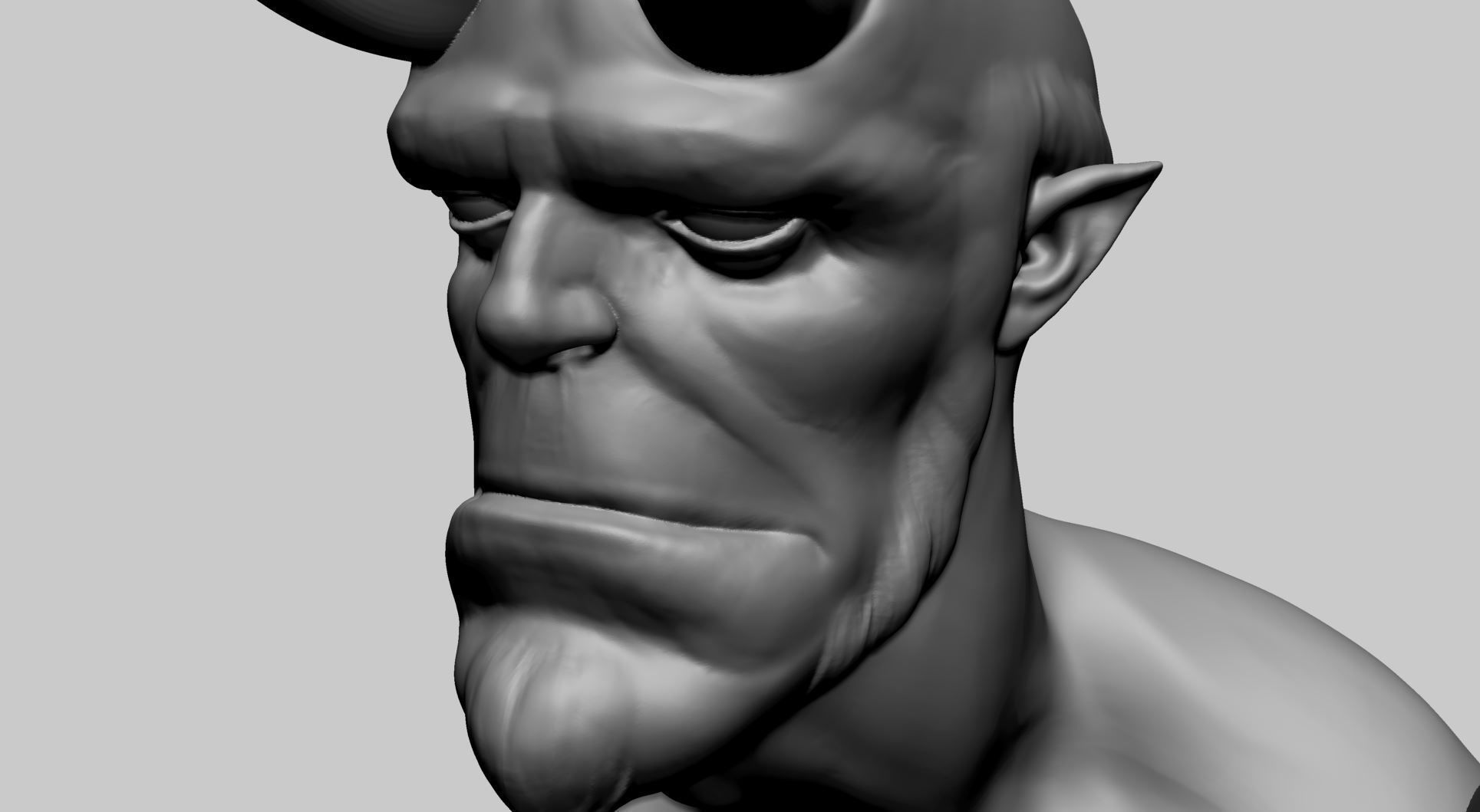 Hellboy Bust Printable A 3D print model_9