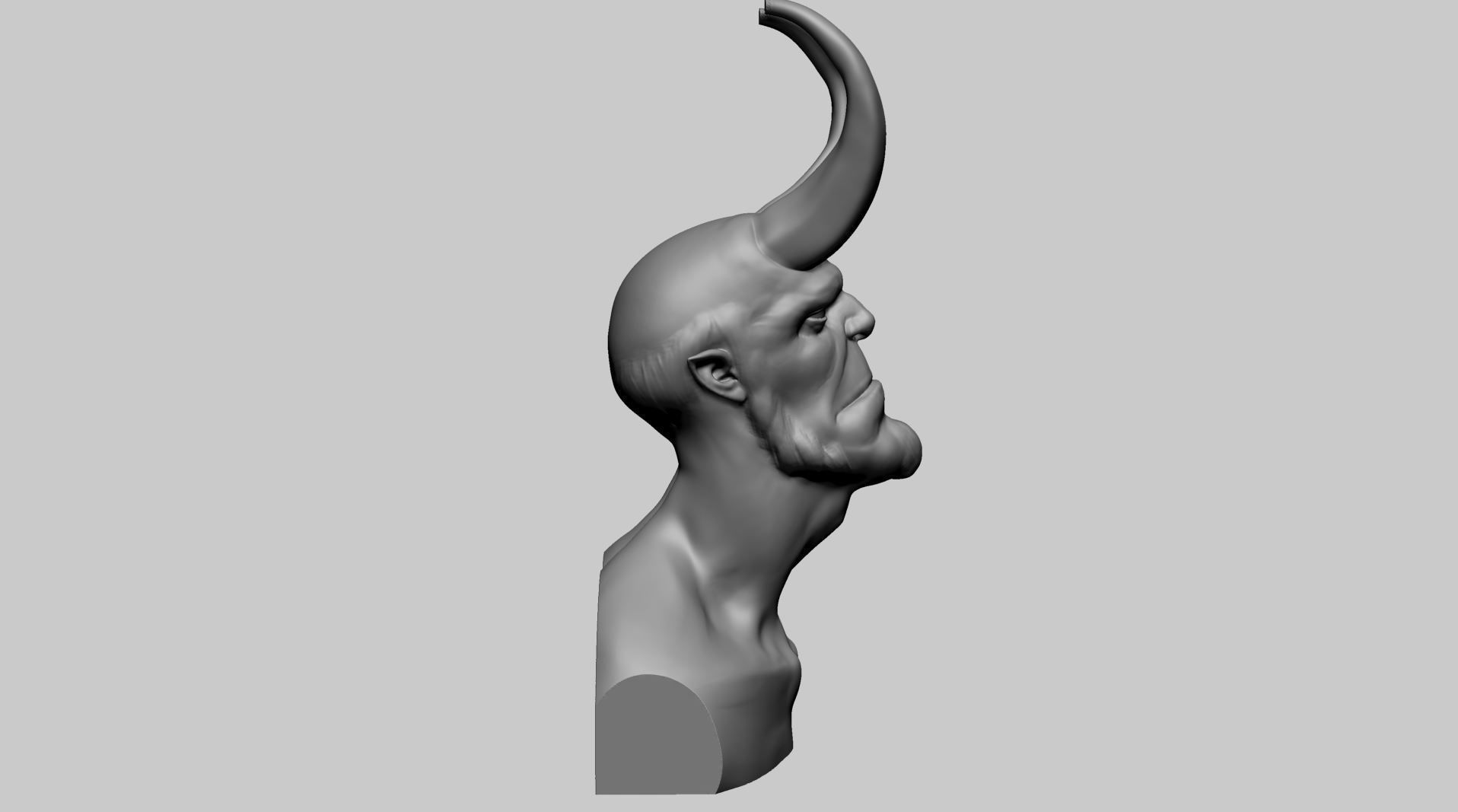 Hellboy Bust Printable A 3D print model_2