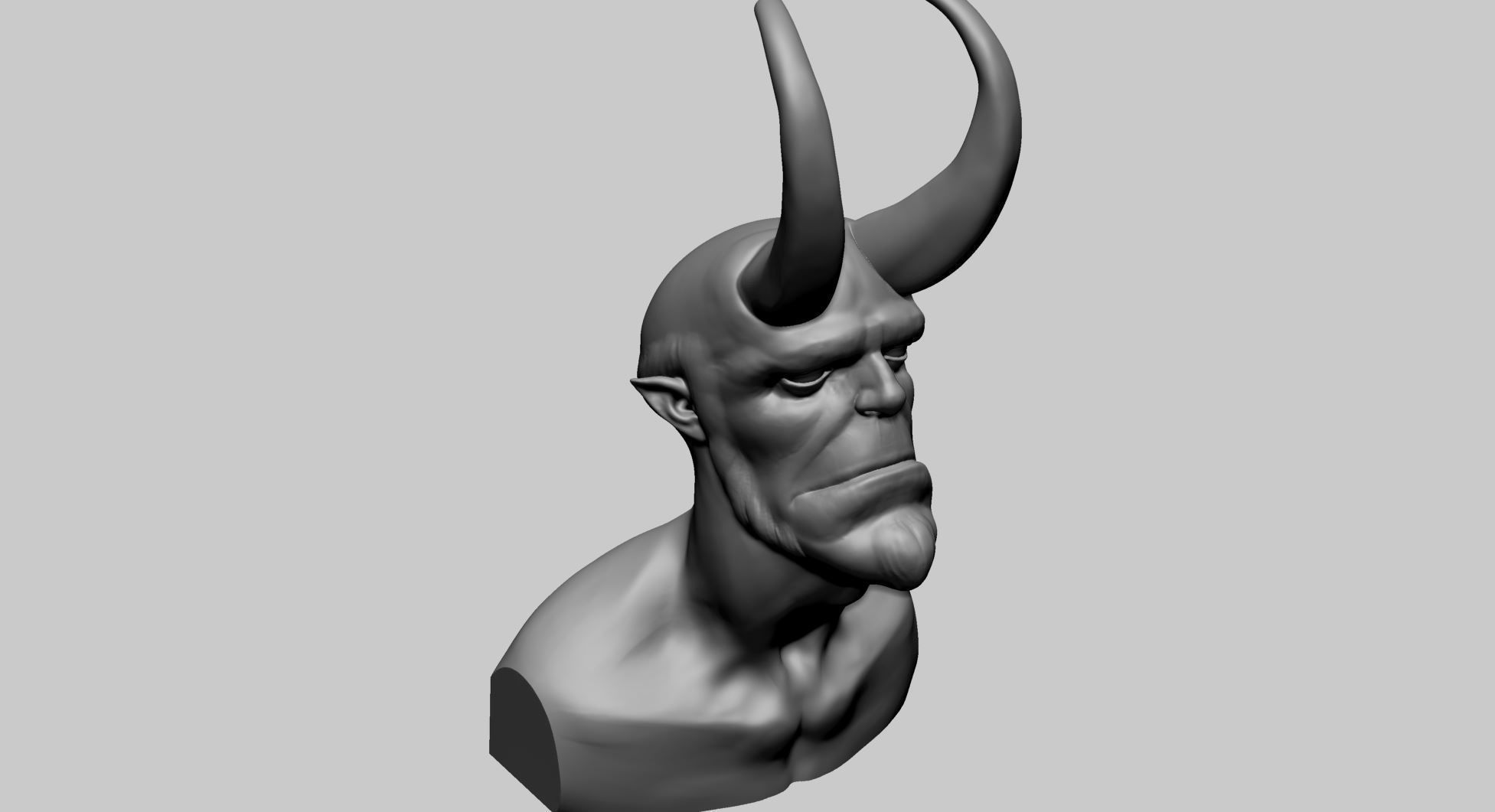 Hellboy Bust Printable A 3D print model_1