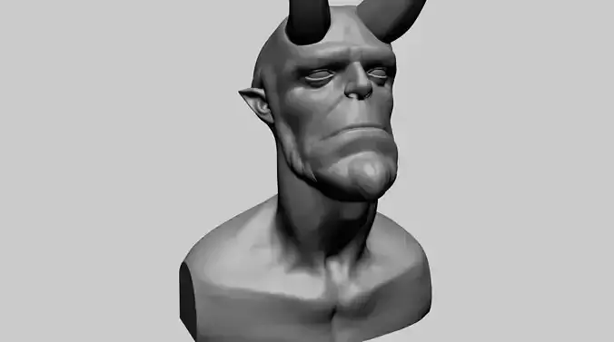 Hellboy Bust Printable A 3D print model