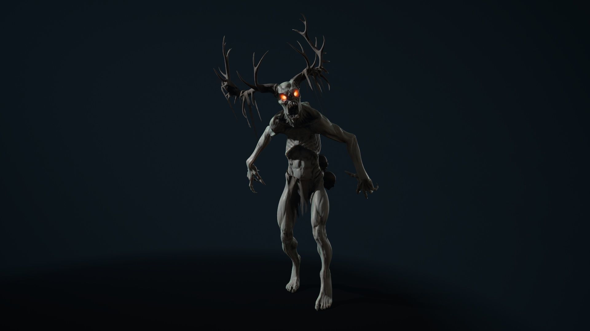 Leshen deer with antlers Low-poly 3D model_9