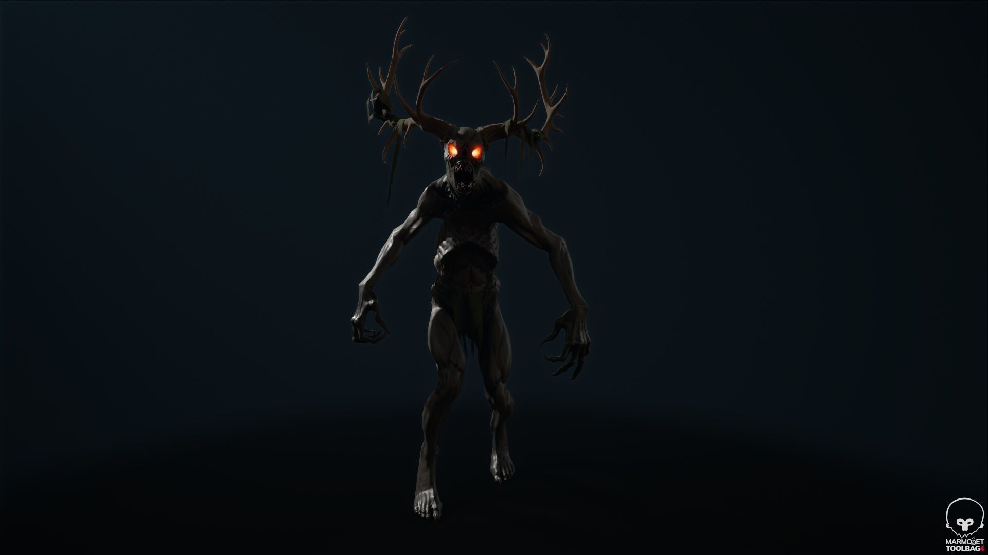 Leshen deer with antlers Low-poly 3D model_17