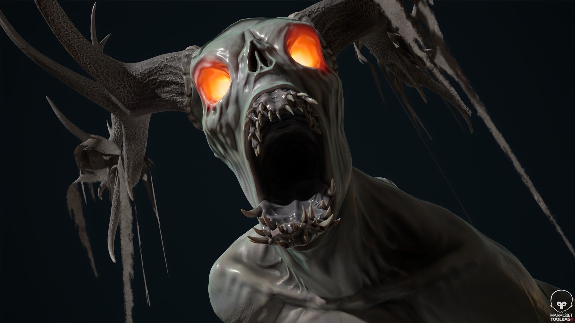 Leshen deer with antlers Low-poly 3D model_13