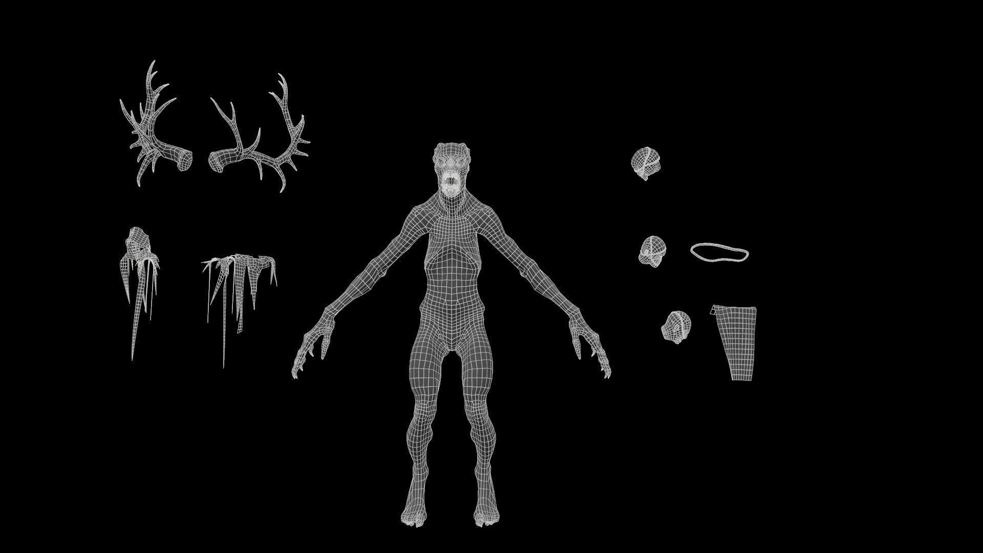 Leshen deer with antlers Low-poly 3D model_18