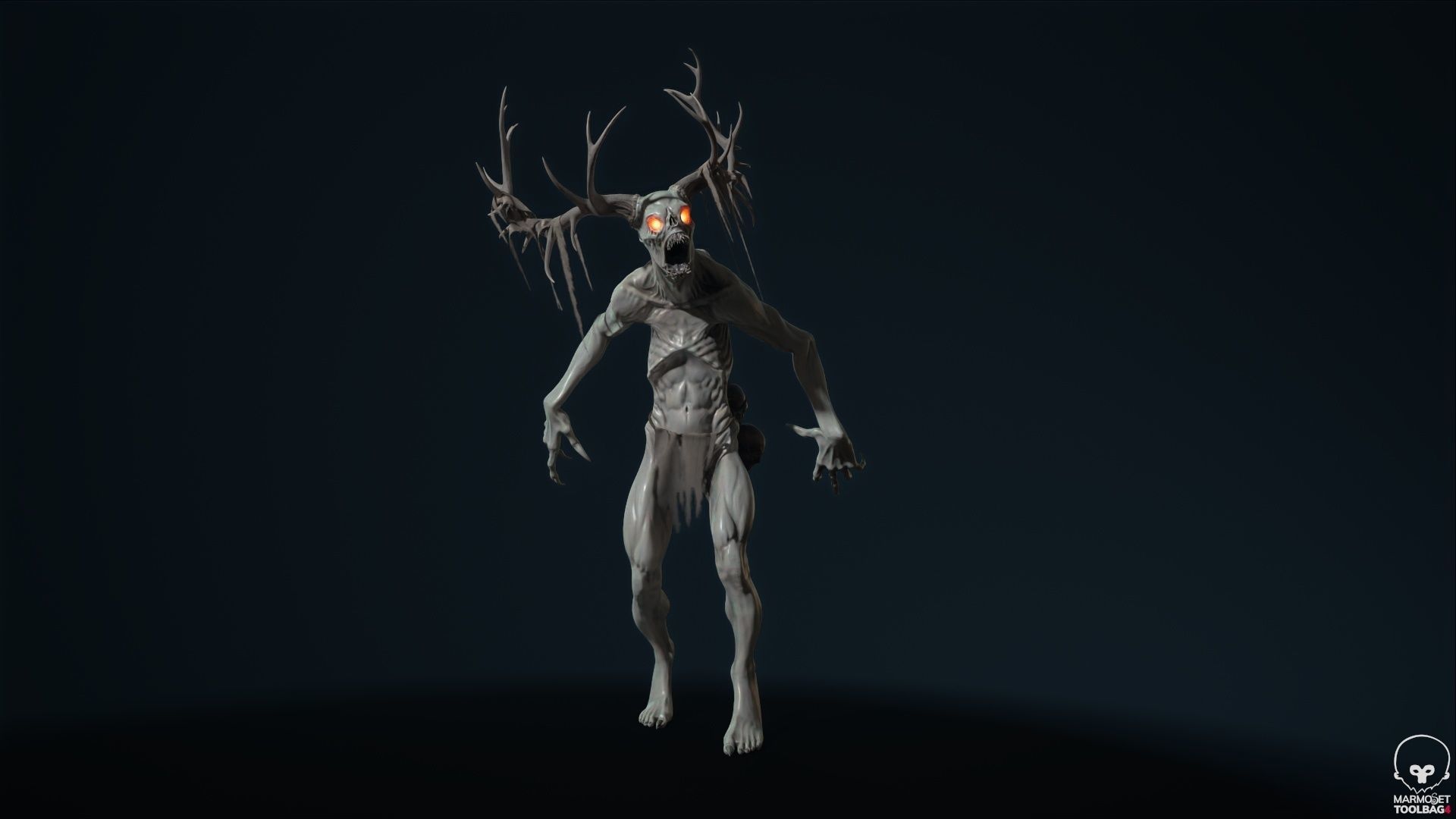 Leshen deer with antlers Low-poly 3D model_16