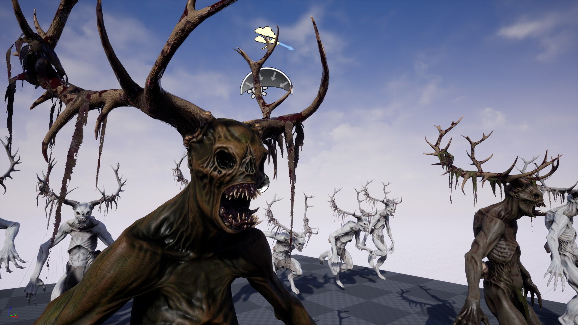 Leshen deer with antlers Low-poly 3D model_21