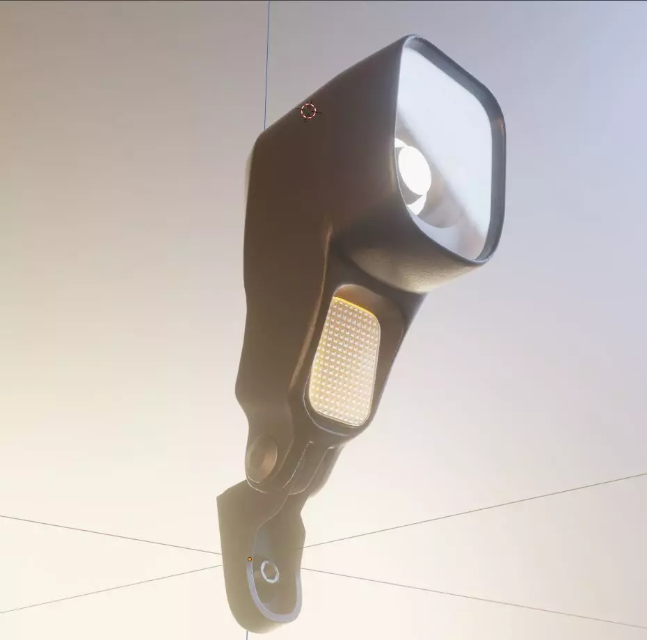 E-scooter front light with procedural PBR material setup 3D model_0