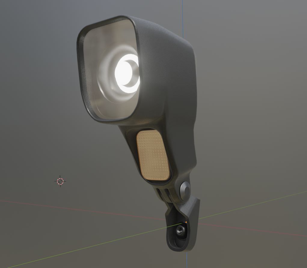 E-scooter front light with procedural PBR material setup 3D model_4