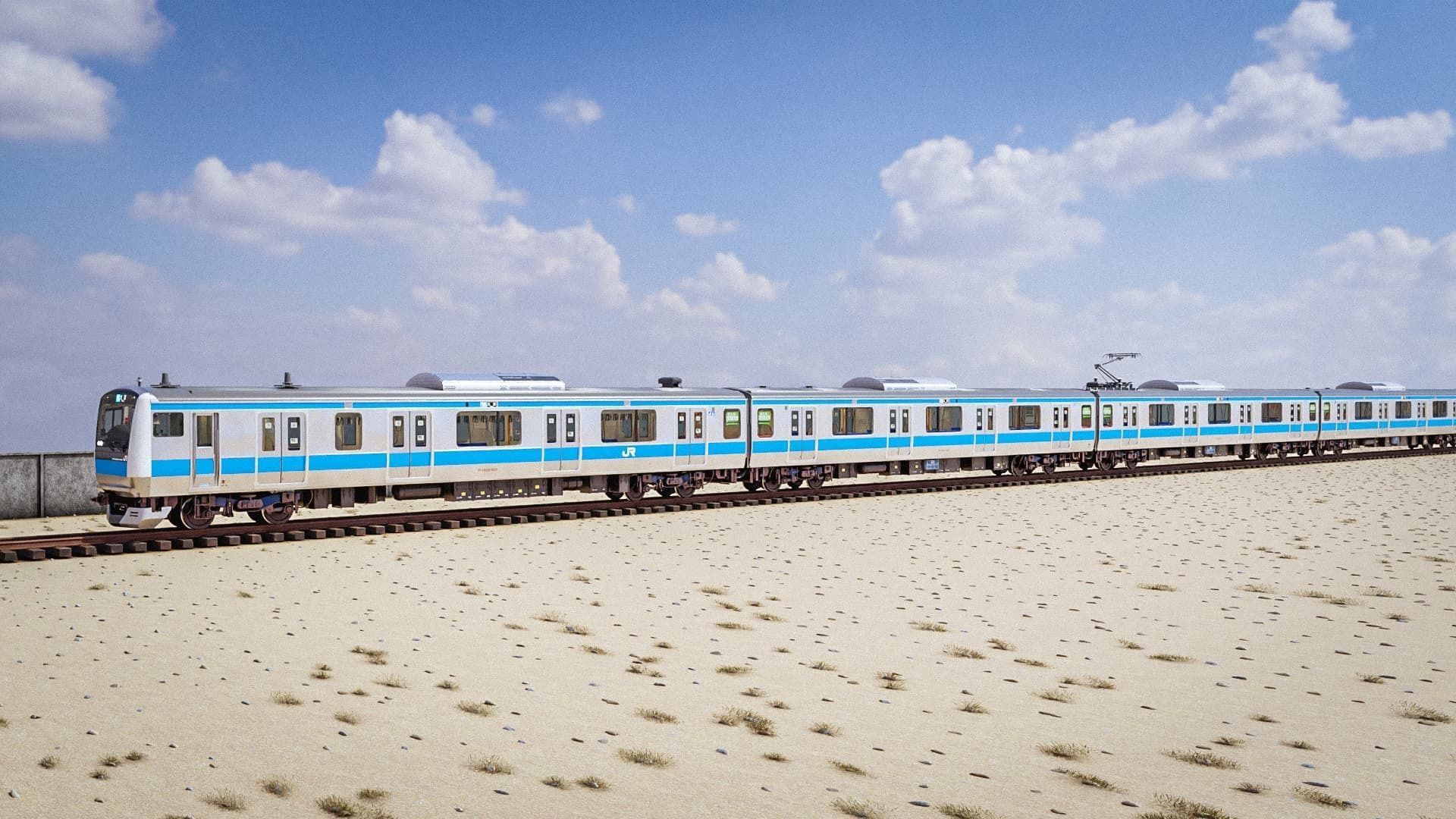 Rigged Train Japan Keihin-Tohoku E233 Series 3D model_7