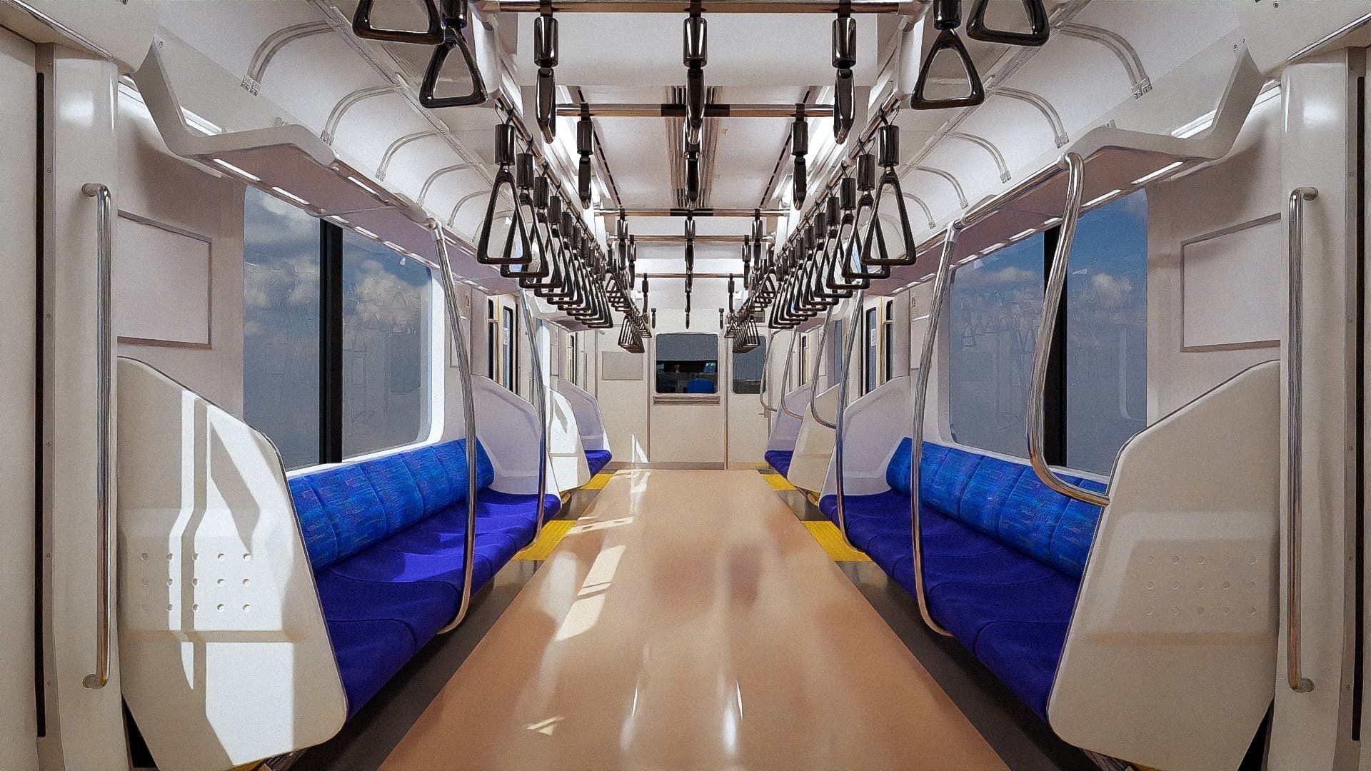 Rigged Train Japan Keihin-Tohoku E233 Series 3D model_9