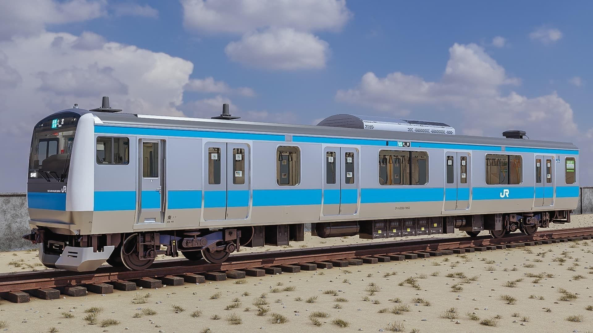 Rigged Train Japan Keihin-Tohoku E233 Series 3D model_4