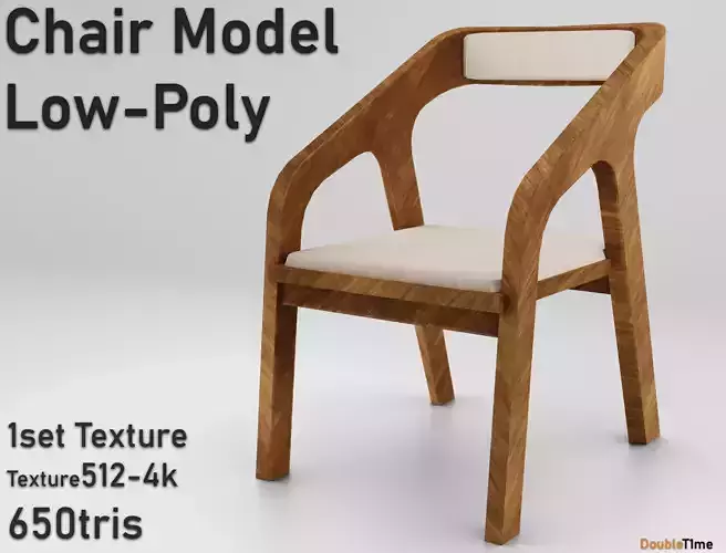 Chair Low poly wooden