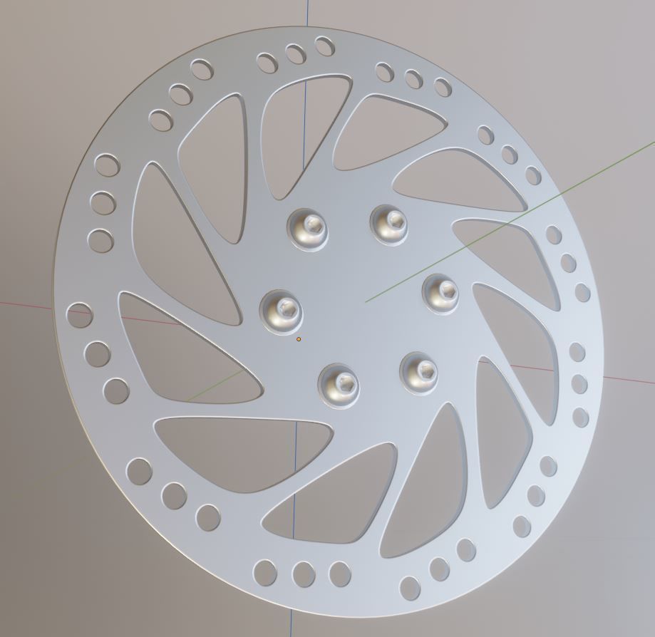 E-Scooter Disc Brake with Procedural PBR Material Setup 3D model_5