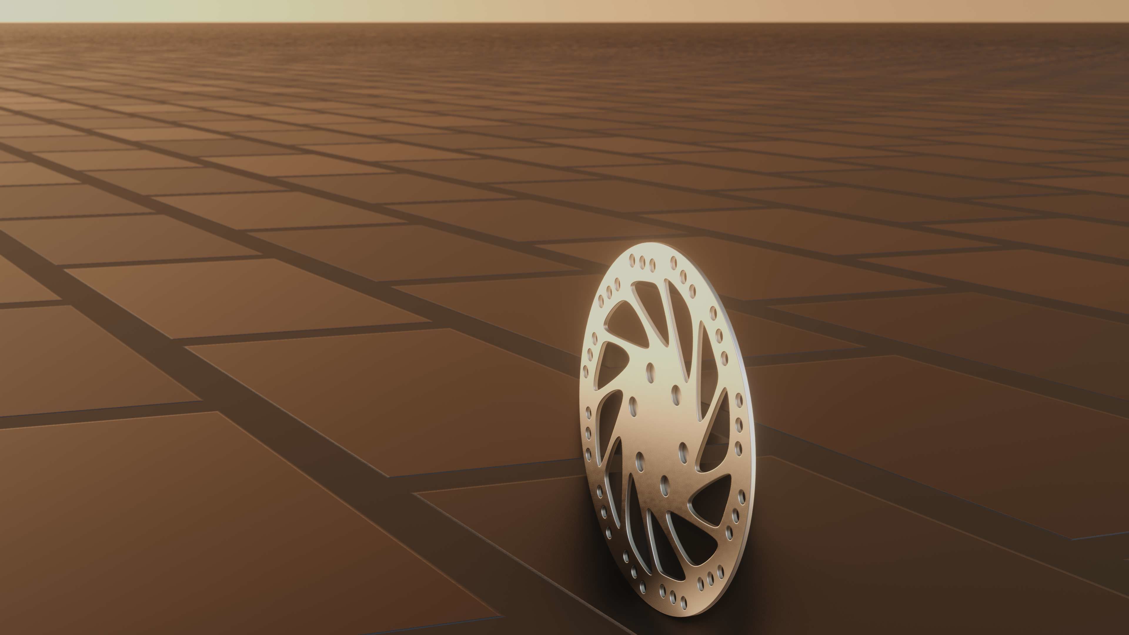 E-Scooter Disc Brake with Procedural PBR Material Setup 3D model_56