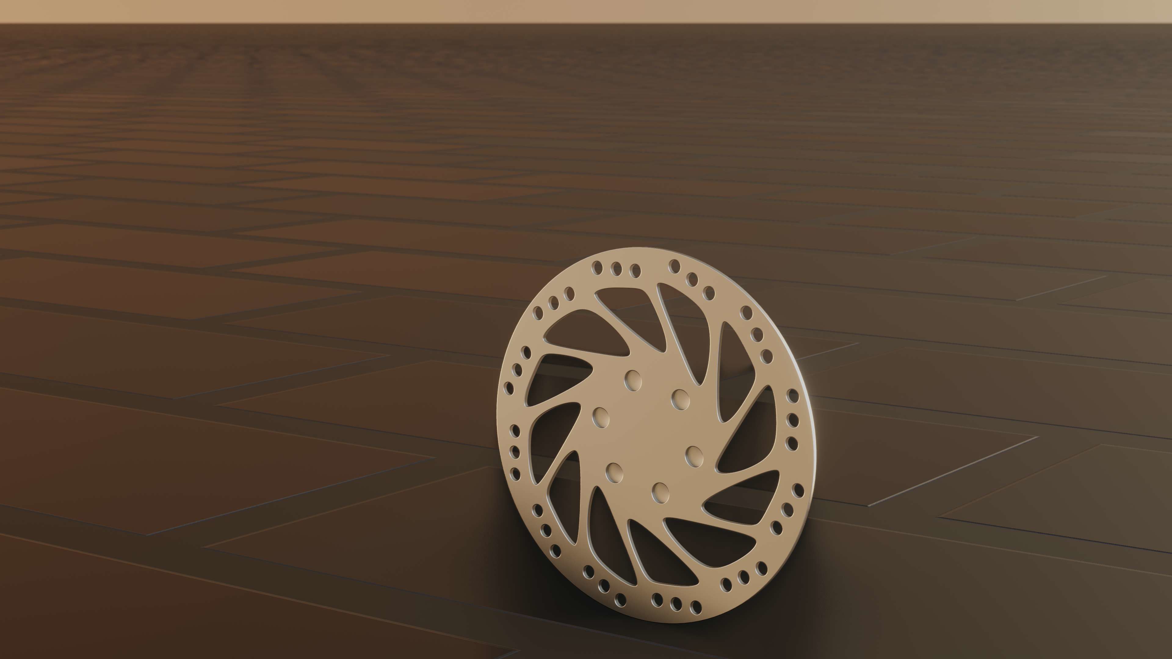 E-Scooter Disc Brake with Procedural PBR Material Setup 3D model_50