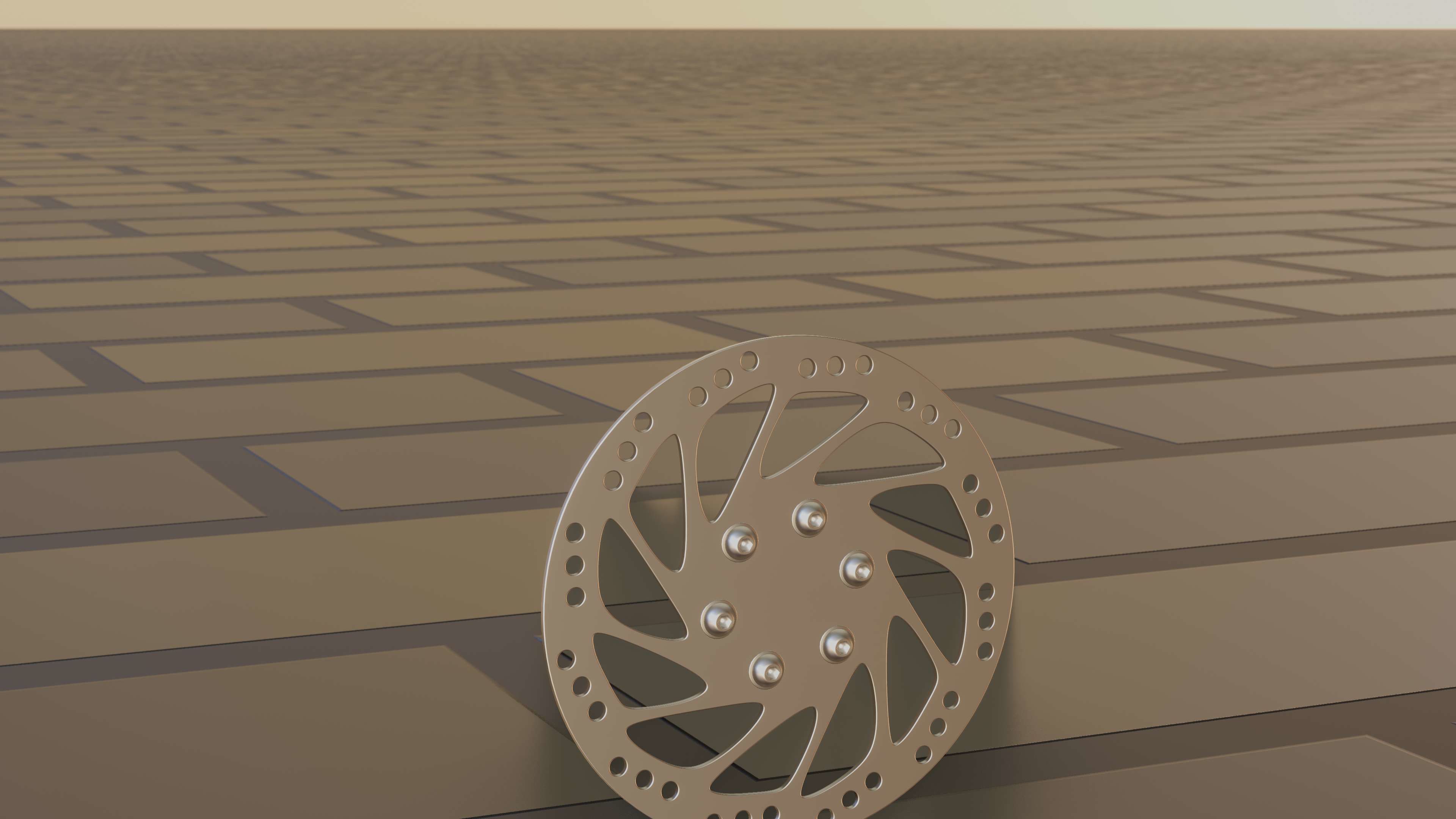 E-Scooter Disc Brake with Procedural PBR Material Setup 3D model_74